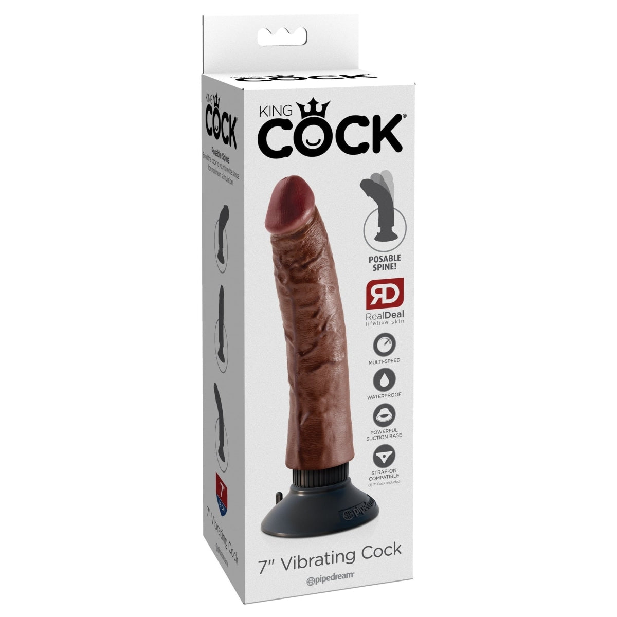 King Cock 7 In Cock Brown Vibrating Intimates Adult Boutique
