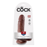 King Cock 7 In Cock W-balls Brown Intimates Adult Boutique
