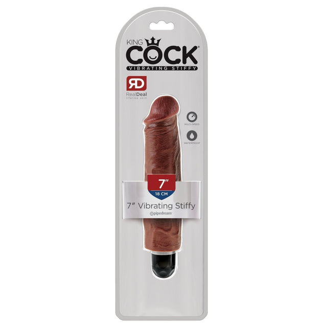 King Cock 7 In Vibrating Stiffy Brown Intimates Adult Boutique