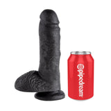 King Cock 8 In Cock W-balls Black Intimates Adult Boutique