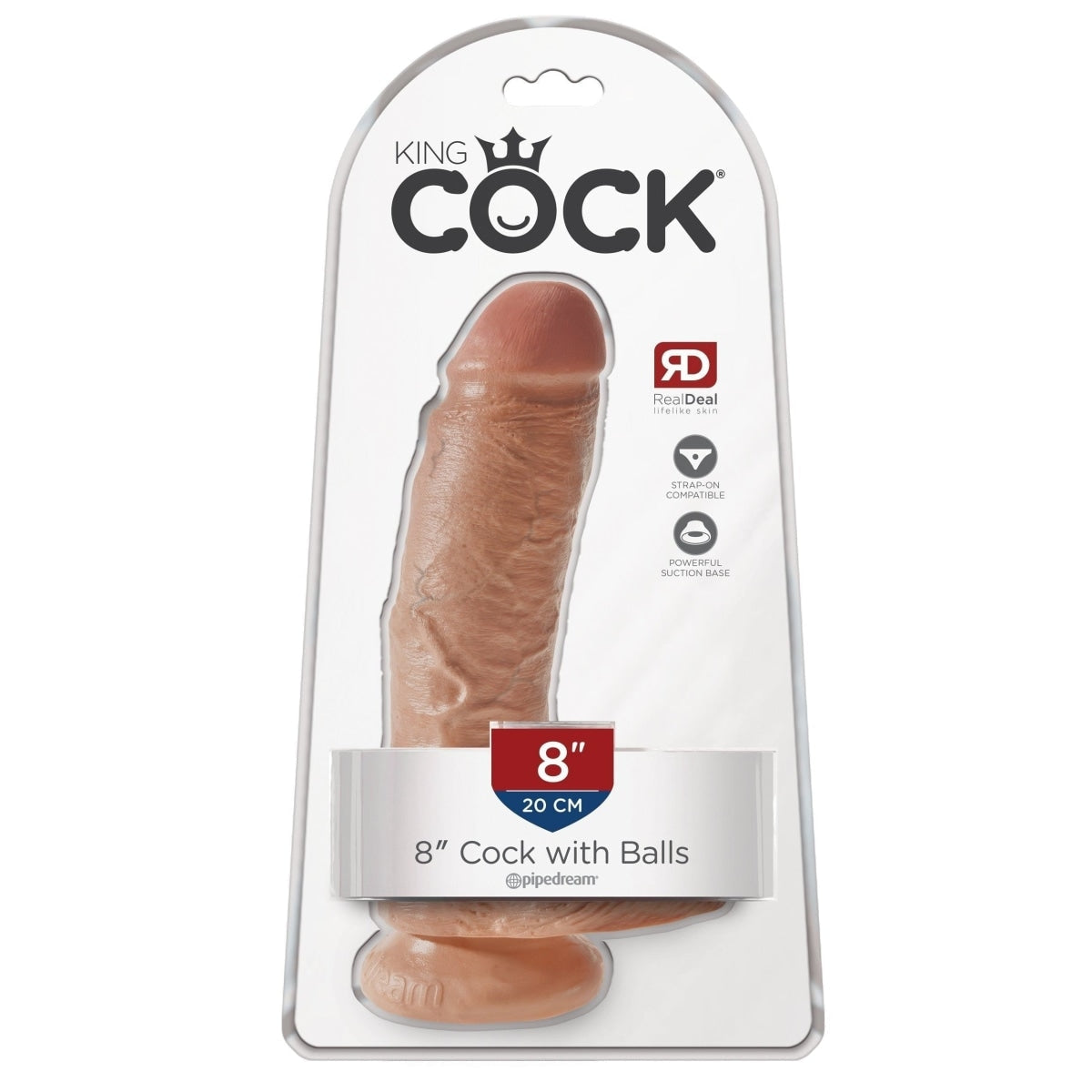 King Cock 8 In Cock W-balls Tan Intimates Adult Boutique