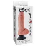 King Cock 8 In Cock W-balls Flesh Vibrating Intimates Adult Boutique