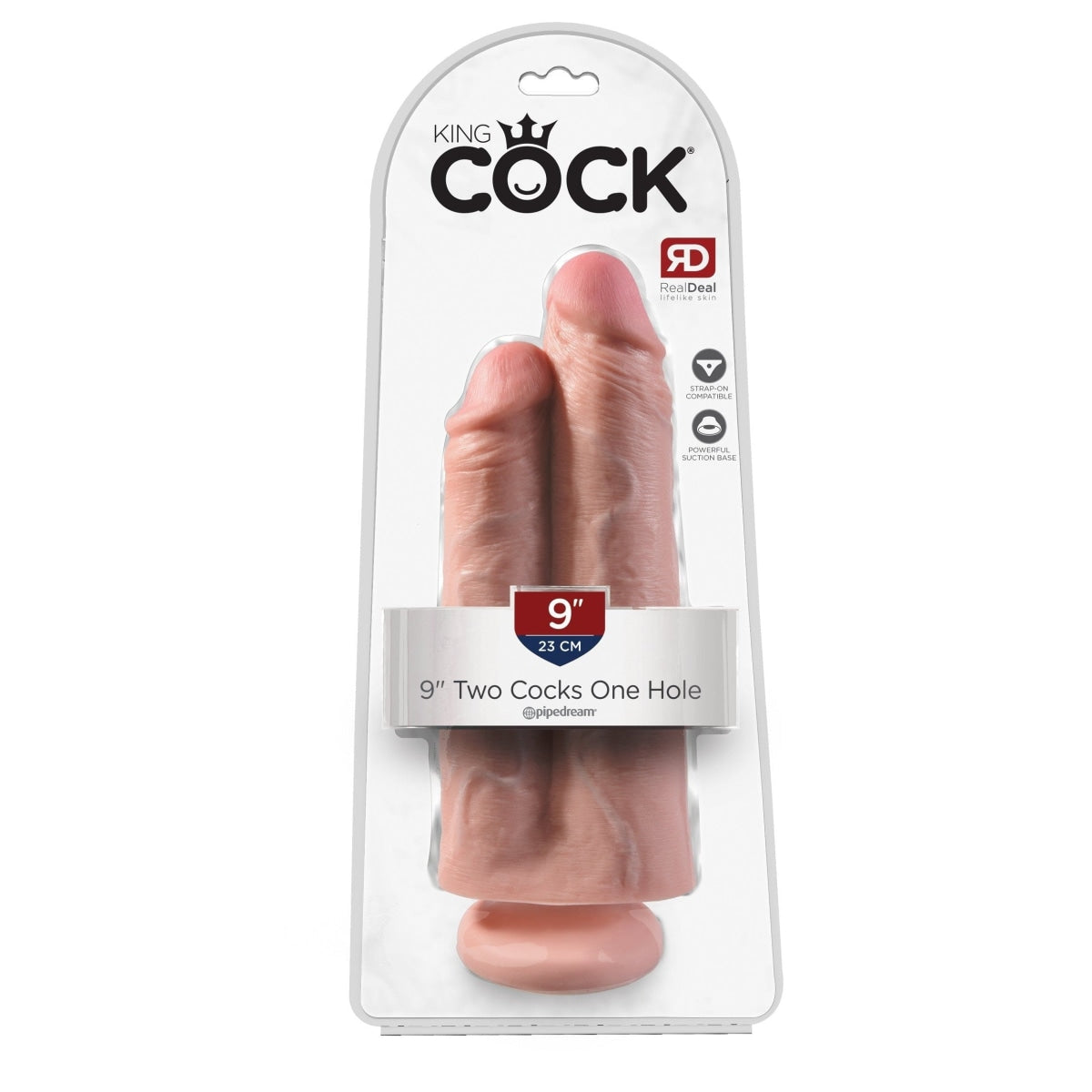 King Cock 9 In Two Cocks One Hole Light Intimates Adult Boutique