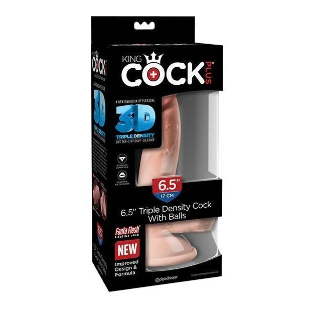 King Cock Plus 6.5 In Triple Density Cock W-balls Light Intimates Adult Boutique