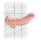 King Cock Plus 8 In Triple Density W- Balls Light Intimates Adult Boutique