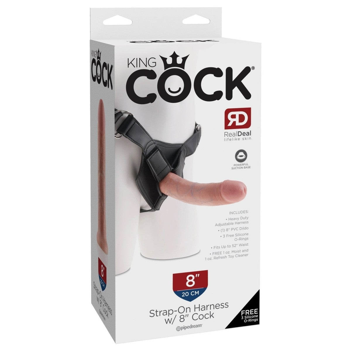 King Cock Strap On Harness W- 8 In Cock Light Intimates Adult Boutique