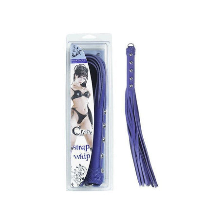 Leather 20in Strap Whip Purple Intimates Adult Boutique
