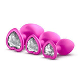 Luxe Bling Plugs Training Kit Pink W-white Gems Intimates Adult Boutique