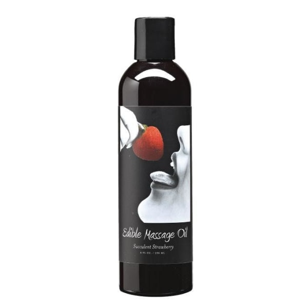 Massage Oil Edible Strawberry 8 Oz Intimates Adult Boutique