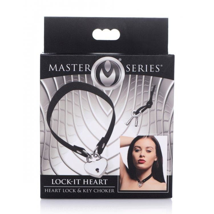 Master Series Lock-it Heart Lock & Key Choker Intimates Adult Boutique