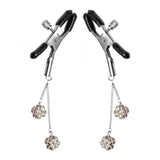 Master Series Rhinestone Nipple Clamps Square Clear Intimates Adult Boutique
