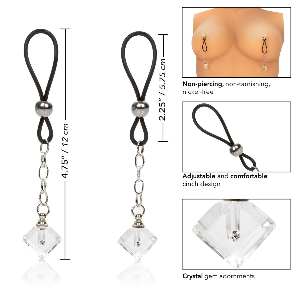 Nipple Play Non Piercing Nipple Jewelry Crystal Gem Intimates Adult Boutique