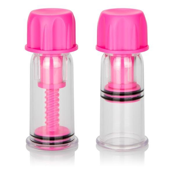 Nipple Play Vacuum Twist Suckers Pink Intimates Adult Boutique