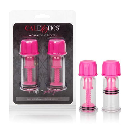 Nipple Play Vacuum Twist Suckers Pink California Exotic Novelties Fetish