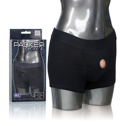 Packer Gear Black Boxer Harness M-l California Exotic Novelties Accessories