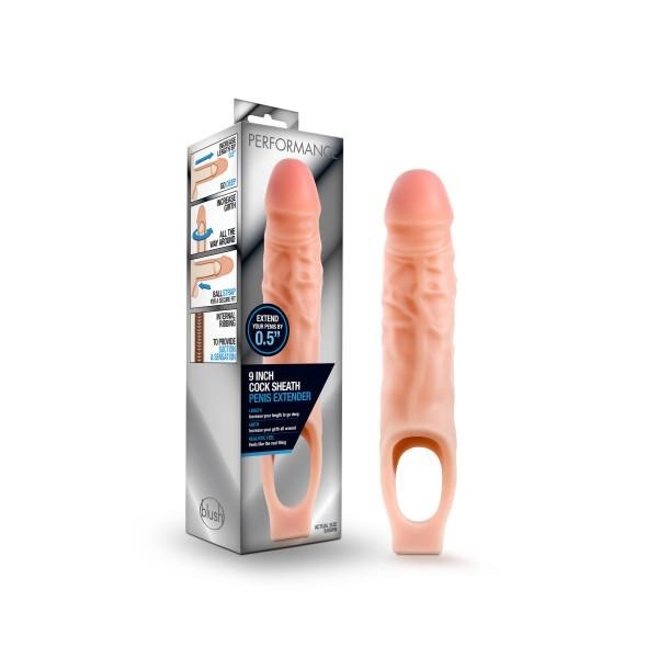 Performance 9in Cock Sheath Penis Extender Vanilla Intimates Adult Boutique