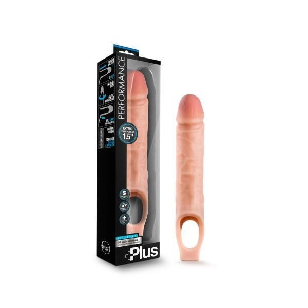 Performance Plus 10in Silicone Cock Sheath Penis Extender Vanilla Intimates Adult Boutique