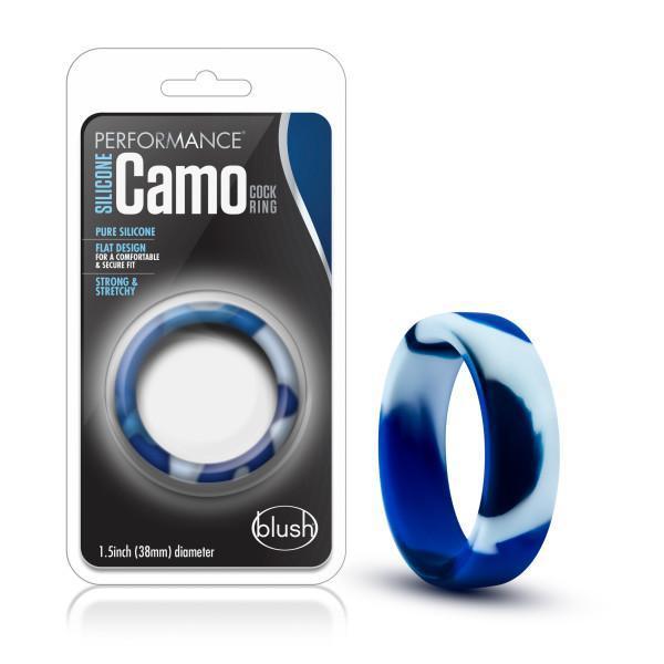 Performance Silicone Camo Cock Ring Blue Camoflauge Intimates Adult Boutique