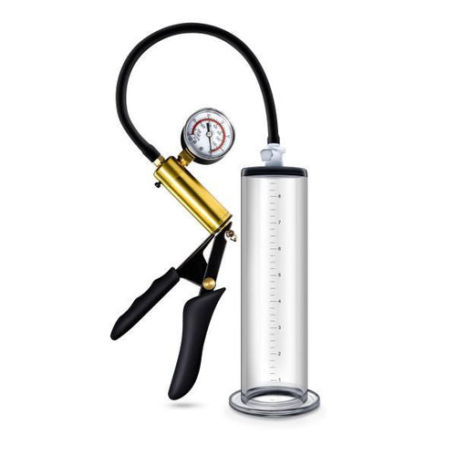 Performance Vx6 Vacuum Penis Pump W- Brass Trigger & Pressure Gauge Clear Blush Novelties Sextoys for Men