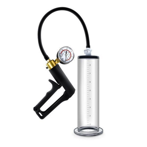 Performance Vx7 Vacuum Penis Pump W- Brass Trigger & Pressure Gauge Clear Blush Novelties Sextoys for Men