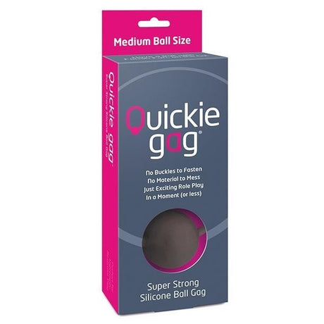 Quickie Ball Gag Medium Black Intimates Adult Boutique