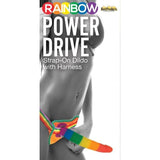 Rainbow Power Drive 7 Strap On Dildo W-harness Silicone Intimates Adult Boutique