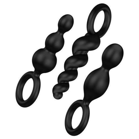Satisfyer Booty Call Plugs Set Of 3 Black Intimates Adult Boutique