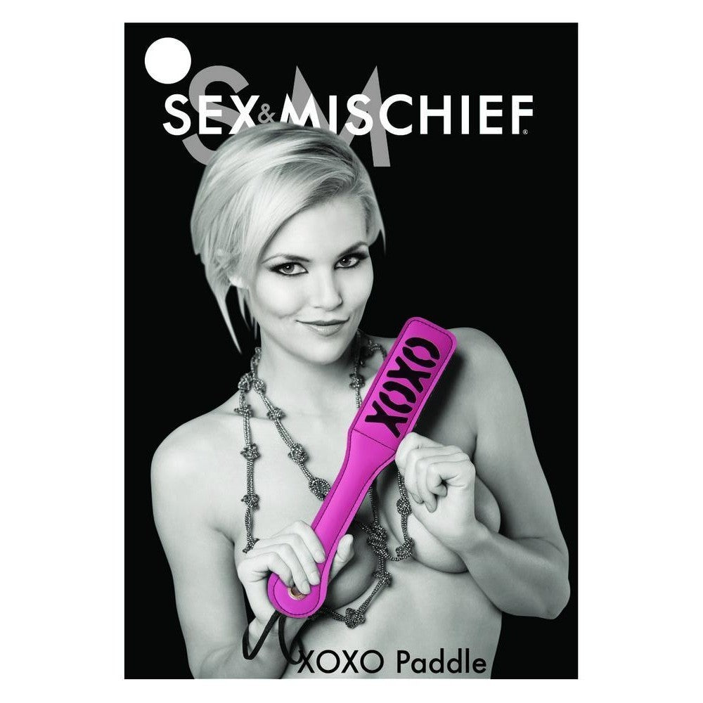 Sex & Mischief Blush Xoxo Pink-black Paddle Intimates Adult Boutique