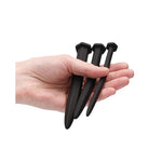Silicone Rugged Nail Plug Set Urethral Sounding Black SHOTS AMERICA General