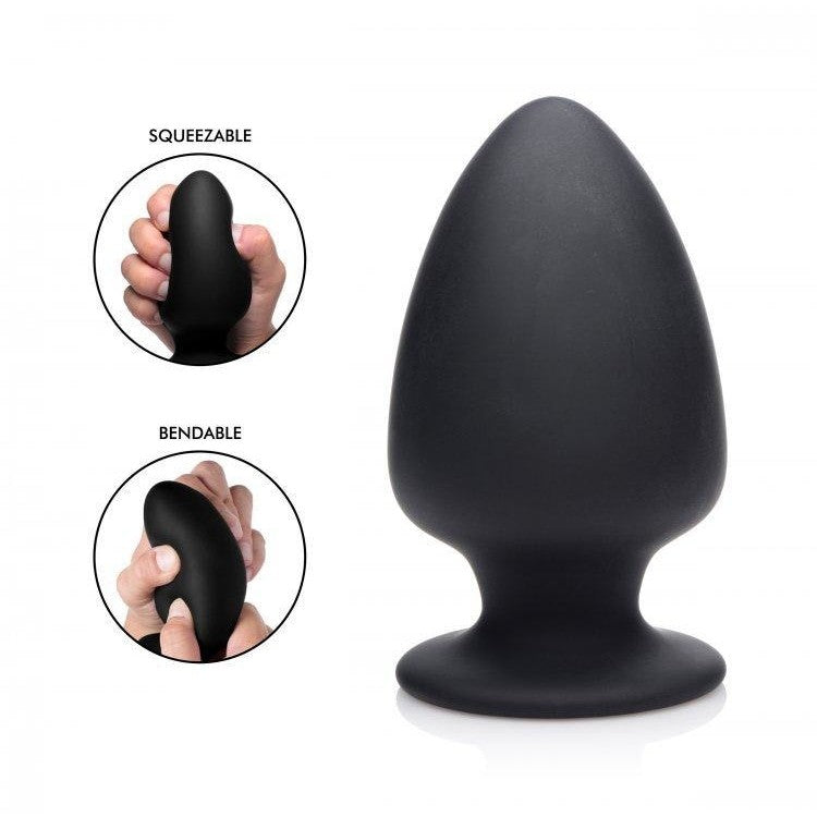 Squeeze-it Silexpan Anal Plug Large Black XR Brands Anal Toys