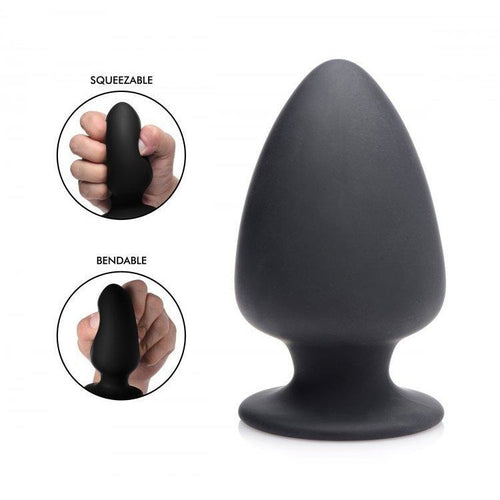 Squeeze-it Silexpan Anal Plug Medium Black XR Brands Anal Toys