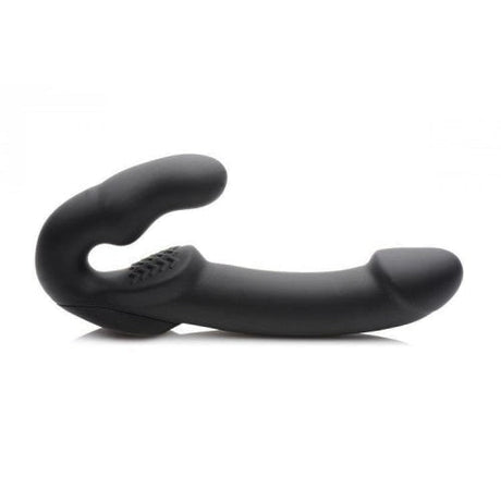 Strap U Evoke Super Charged Black Vibrating Strapless Silicone Dildo Intimates Adult Boutique