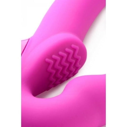 Strap U Evoke Super Charged Pink Vibrating Strapless Silicone Dildo Intimates Adult Boutique