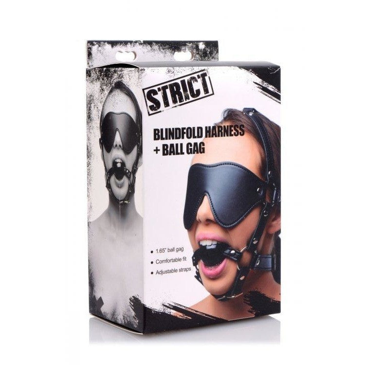 Strict Eye Mask Harness W- Ball Gag Intimates Adult Boutique