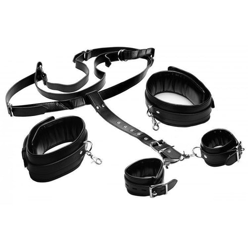Strict Thigh Sling W-wrist Cuffs XR Brands Fetish
