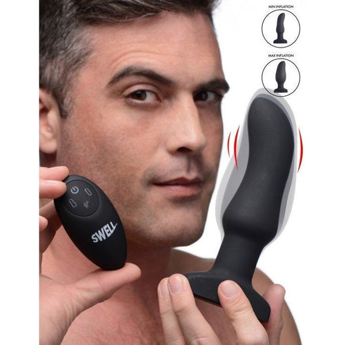 Swell 10x Silicone Inflatable & Vibrating Curved Anal Plug XR Brands Anal Toys