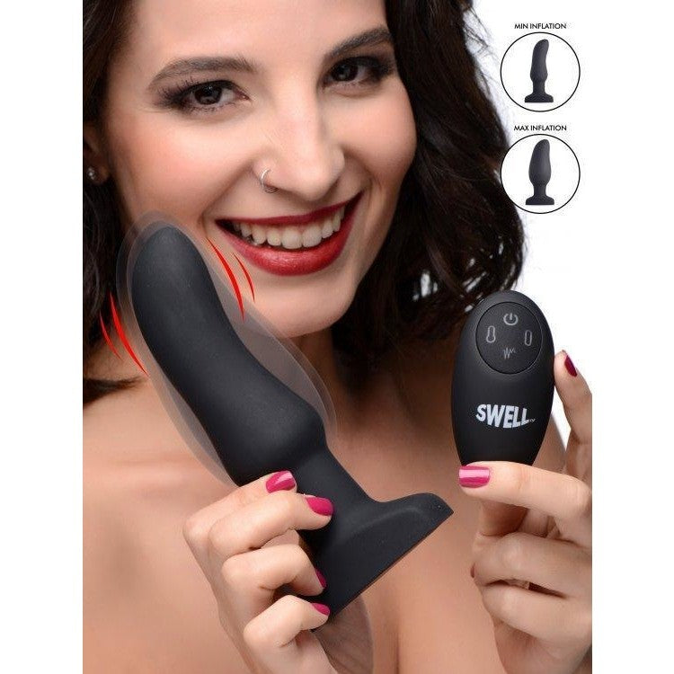 inflatable anal butt plug Dark Pearl Inflatable Vibrating Butt Plug main image 0
