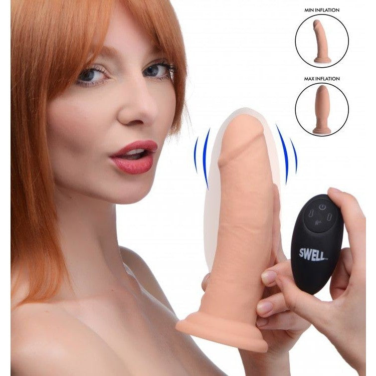 Swell 7x Inflatable Vibrating 7in Dildo W- Remote Intimates Adult Boutique