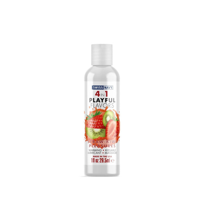 Swiss Navy 4 In 1 Playful Flavors Strawberry Kiwi Pleasure 1oz Intimates Adult Boutique