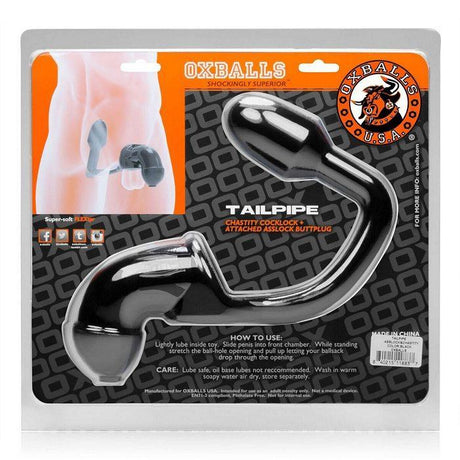 Tailpipe Cock & Ass Lock Black Intimates Adult Boutique