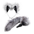 Tailz Grey Wolf Tail & Ears Set Intimates Adult Boutique
