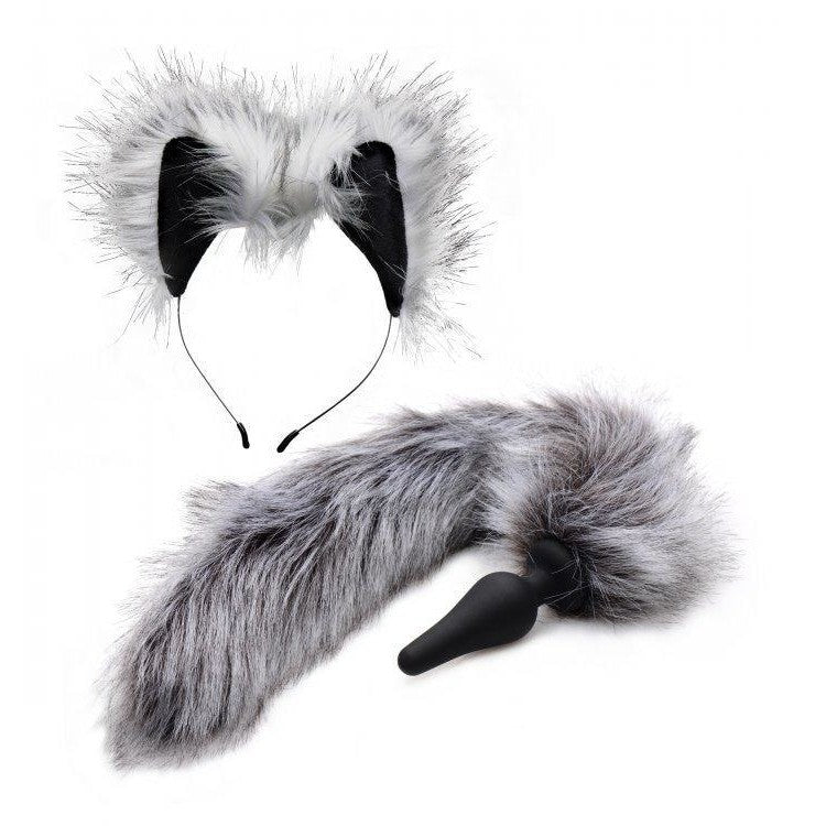 Tailz Grey Wolf Tail & Ears Set XR Brands Anal Toys