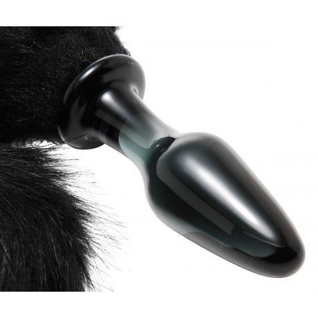 Tailz Midnight Fox Glass Plug W- Tail Intimates Adult Boutique