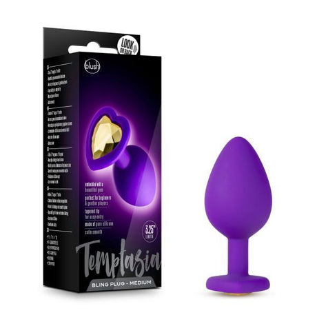 Temptasia Bling Plug Medium Purple Intimates Adult Boutique