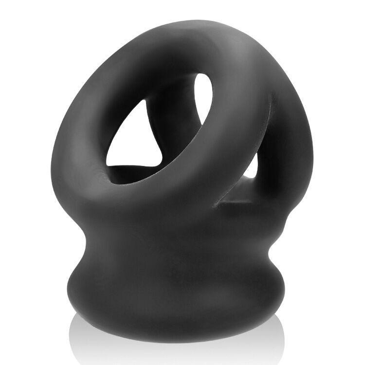 Tri Squeeze Cocksling Ball Stretcher Oxballs Silicone Tpr Blend Black Ice OXBALLS Sextoys for Men