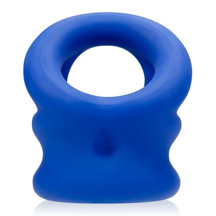 Tri Squeeze Cocksling Ball Stretcher Oxballs Silicone Tpr Blend Cobalt Ice Intimates Adult Boutique