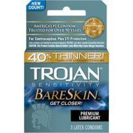 Trojan Bareskin 3 Pk Intimates Adult Boutique