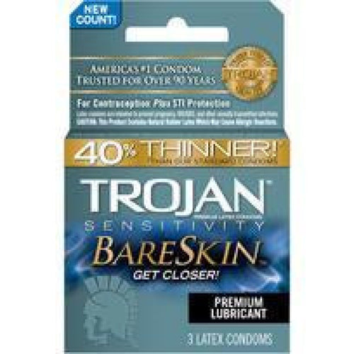 Trojan Bareskin 3 Pk Trojan Condoms
