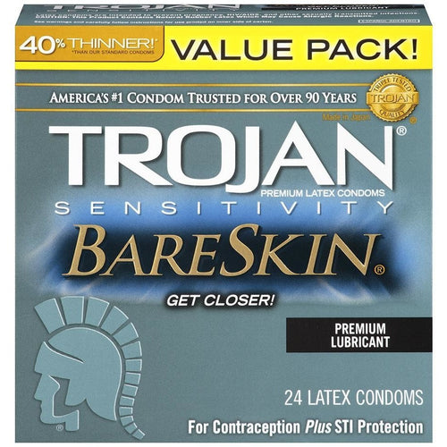 Trojan Bareskin Lubricated 24pk Trojan Condoms