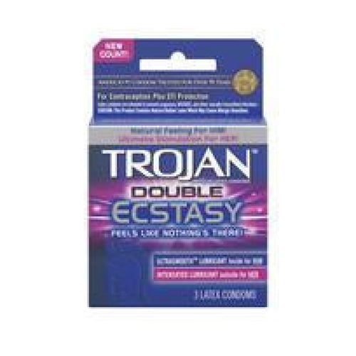 Trojan Double Ecstasy 3pk Paradise Products Condoms
